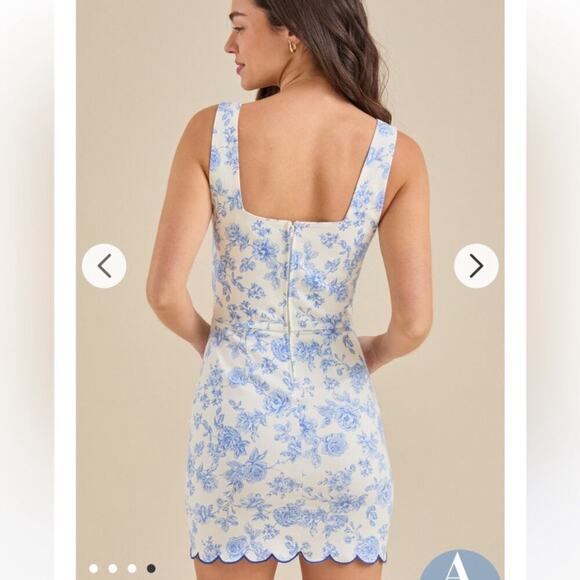 Altar’d state Kaylee blue floral mini dress XS excellent condition dressy - Picture 3 of 8
